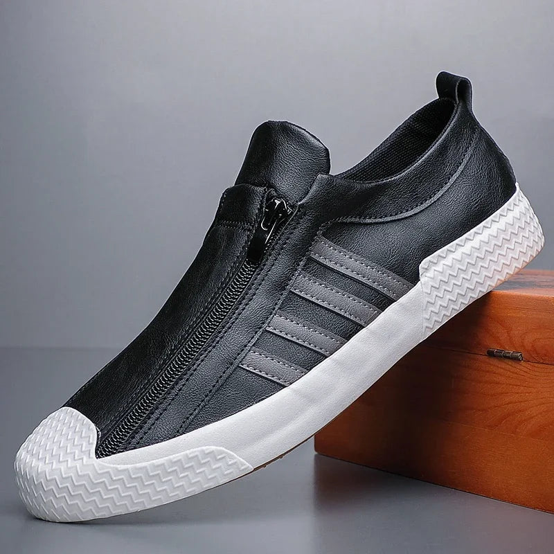 Chaussure mocassin homme noir et blanc