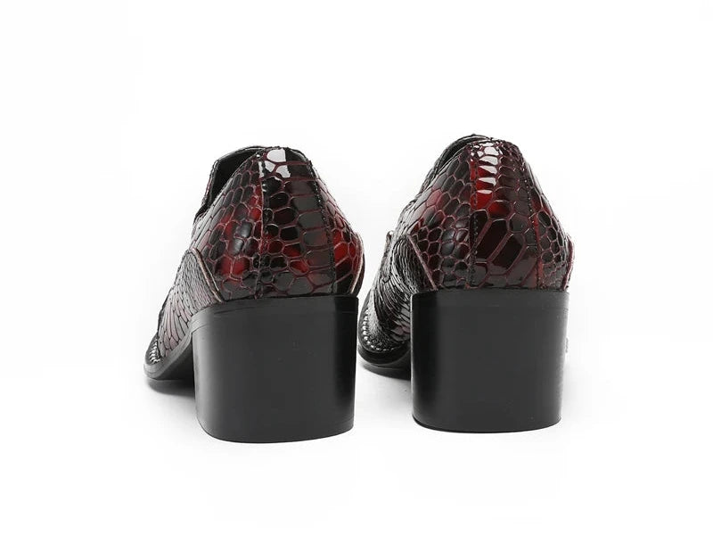 Derrière mocassin à tête cuivré bordeaux