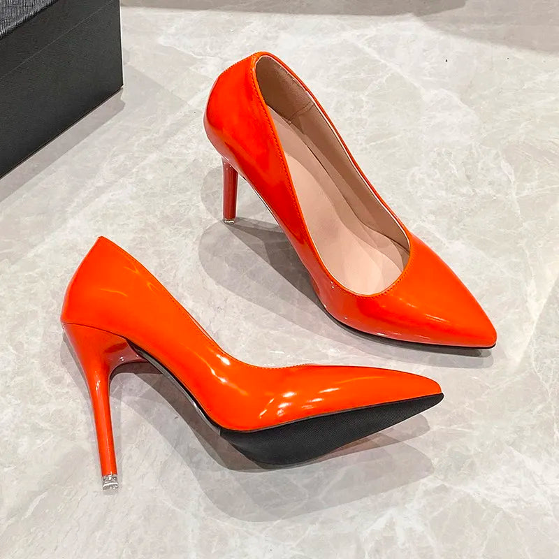 Escarpin mocassin orange