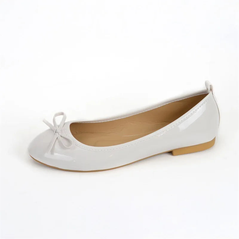 Mocassin ballerine femme blanc