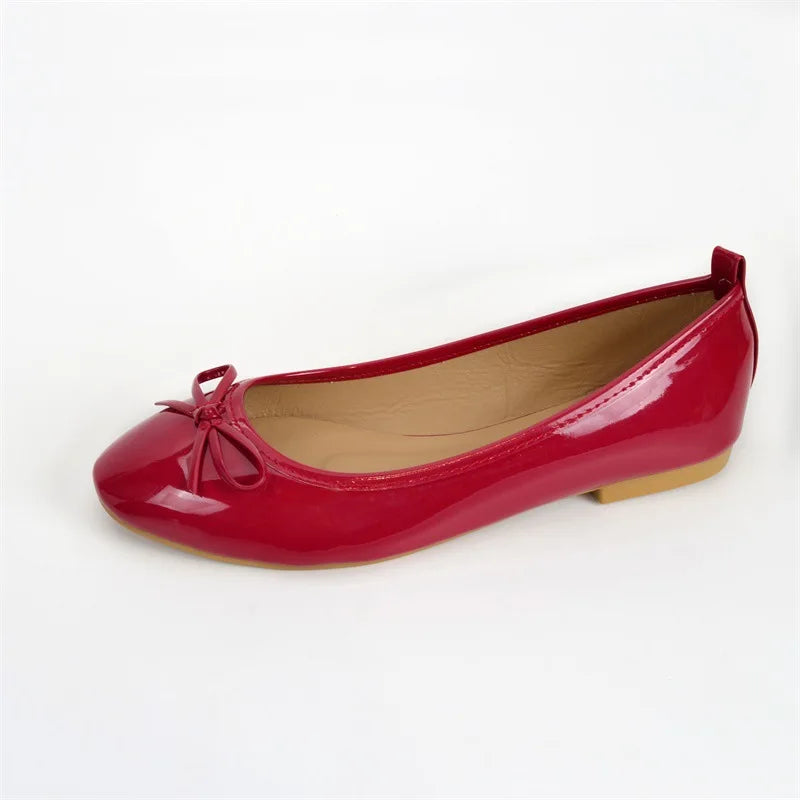 Mocassin ballerine femme rouge