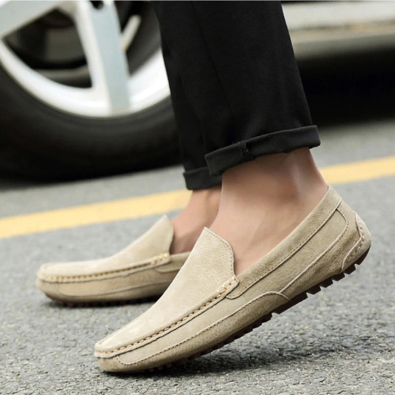 Mocassin beige clair homme