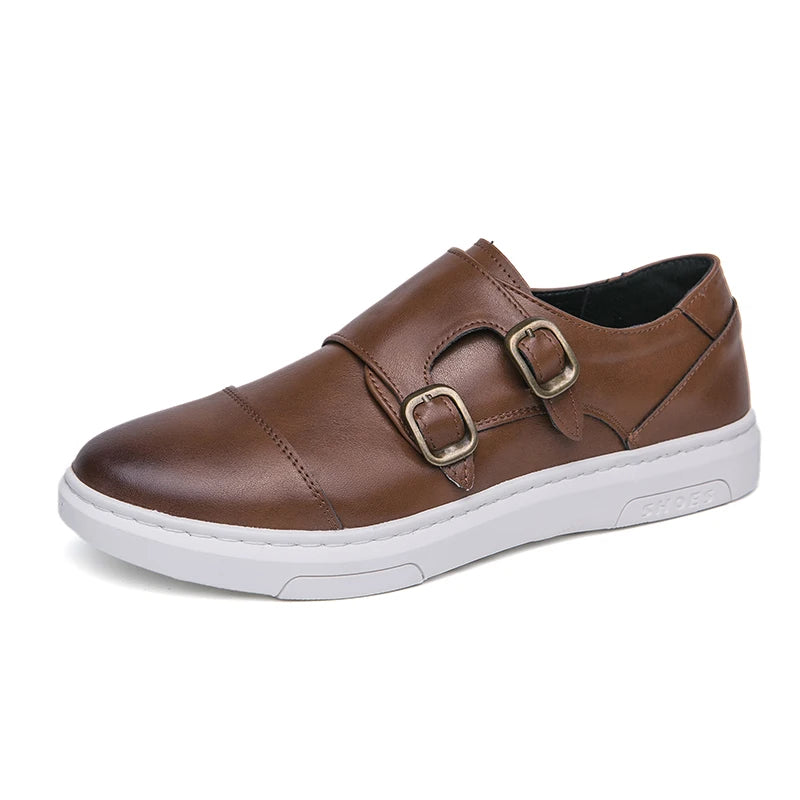 Mocassin à boucle homme marron