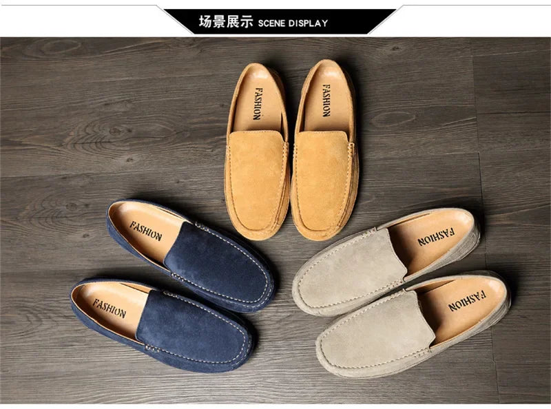Mocassin beige clair homme