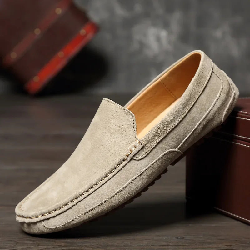 Mocassin beige clair homme
