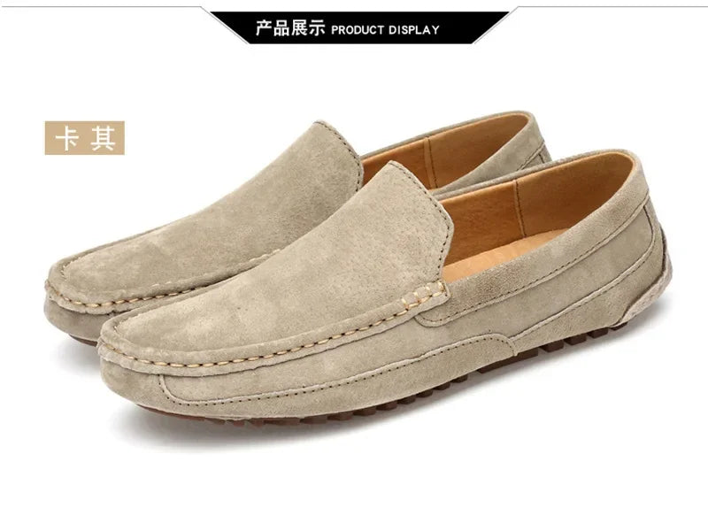 Mocassin beige clair homme