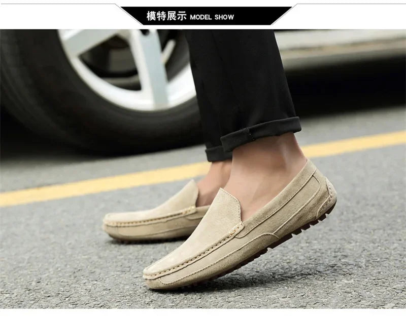 Mocassin beige clair homme