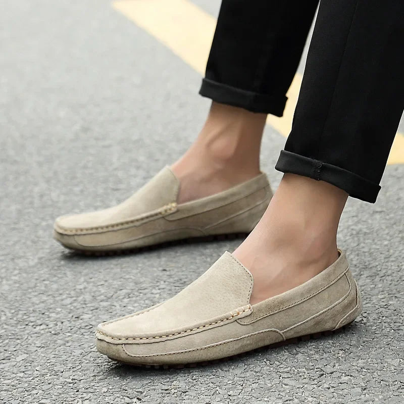 Mocassin beige clair homme