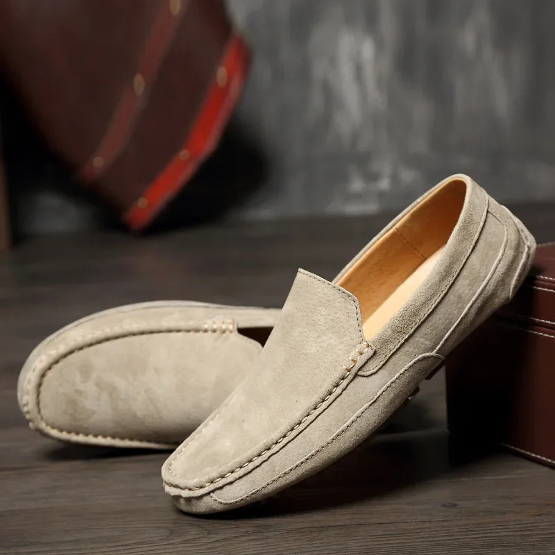 Mocassin beige clair homme