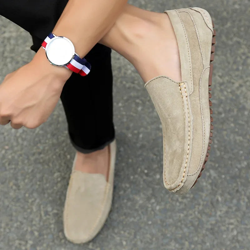 Mocassin beige clair homme