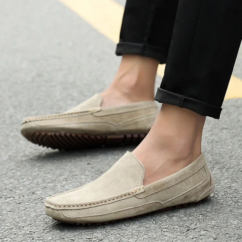 Mocassin beige clair homme