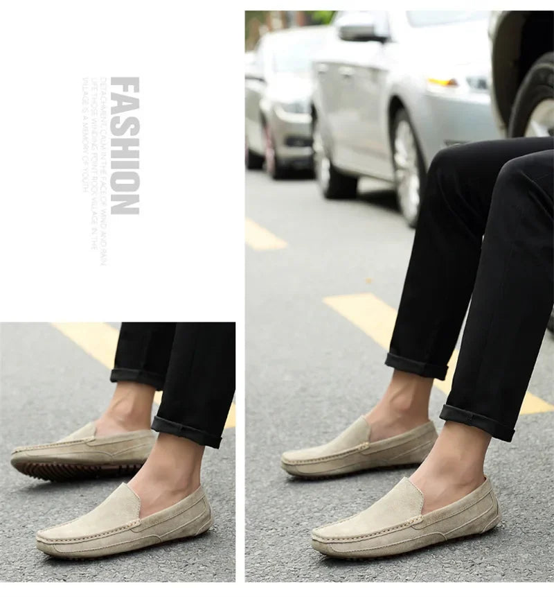 Mocassin beige clair homme