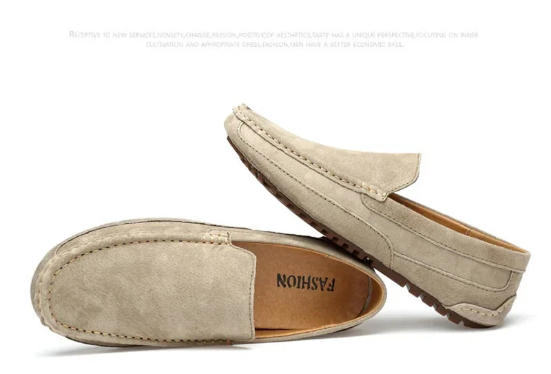 Mocassin beige clair homme