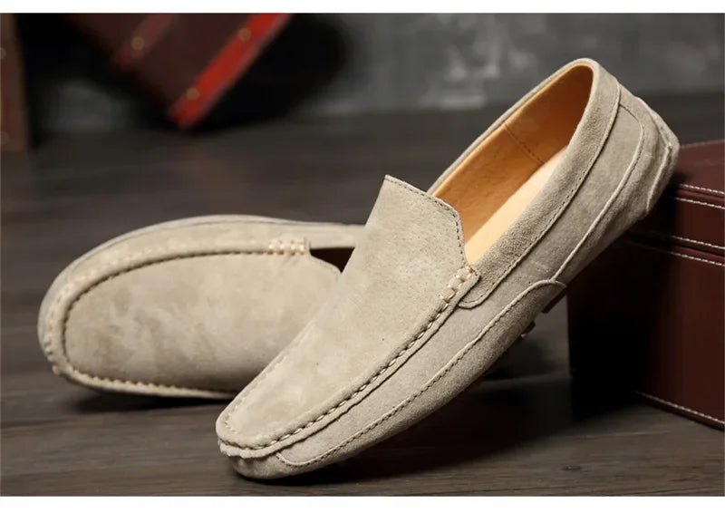Mocassin beige clair homme
