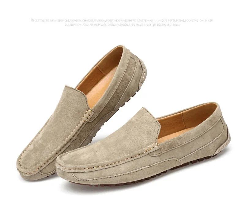 Mocassin beige clair homme