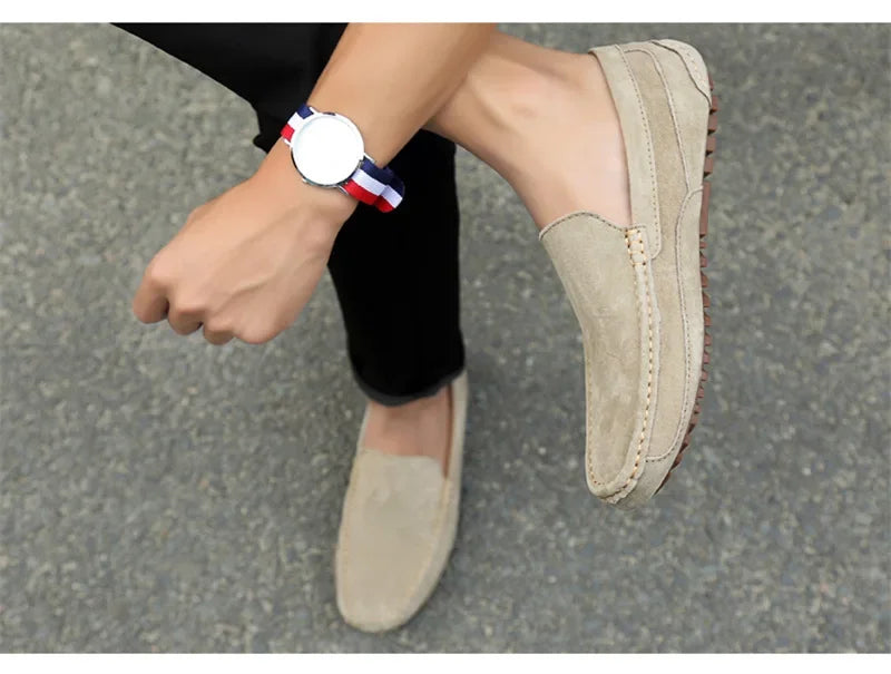 Mocassin beige clair homme