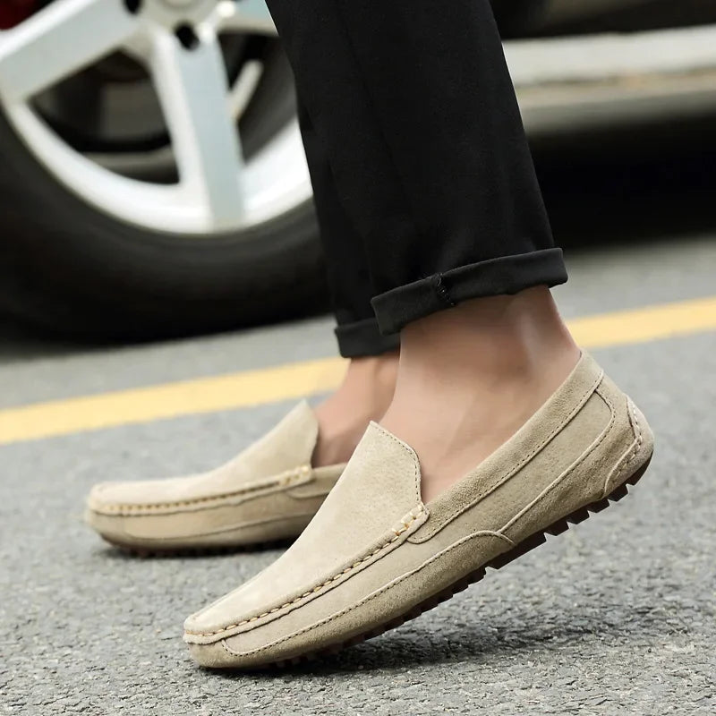 Mocassin beige clair homme